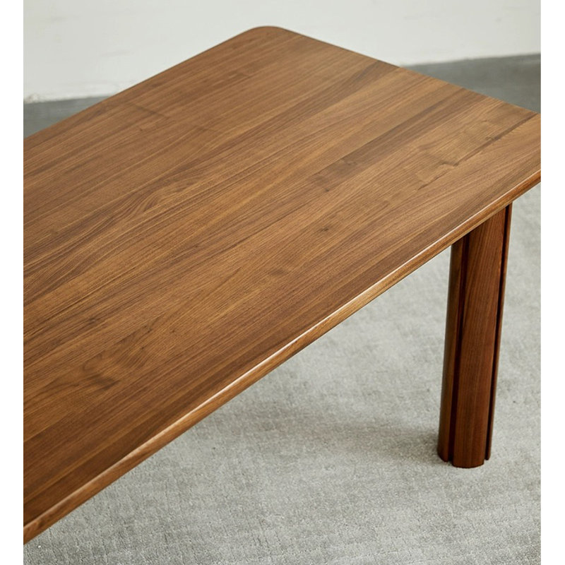 Table de salle à manger rectangulaire en bois massif de style rétro nordique, H 29,53 po x L 62,99 po x l 31,50 po