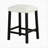 Dining Room Transitional 3pc Dining Set Gloss Table Top w Storage Shelves Side 2x Stools Black Ivory White