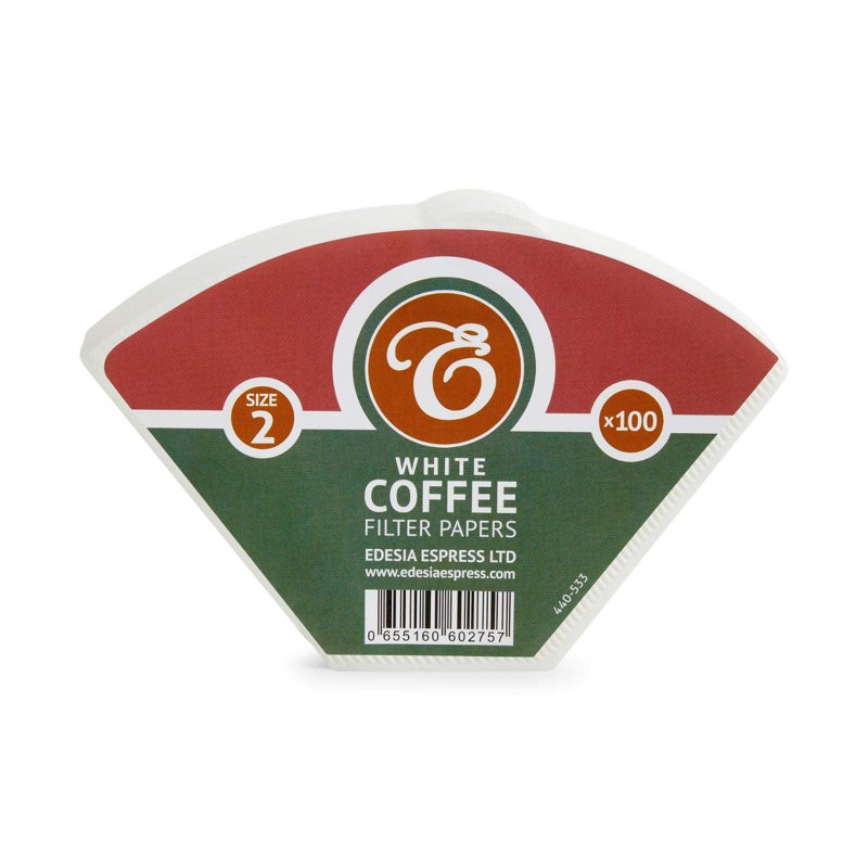 400 Size 2 Brown Unbleached Coffee Filter Paper Cones, White