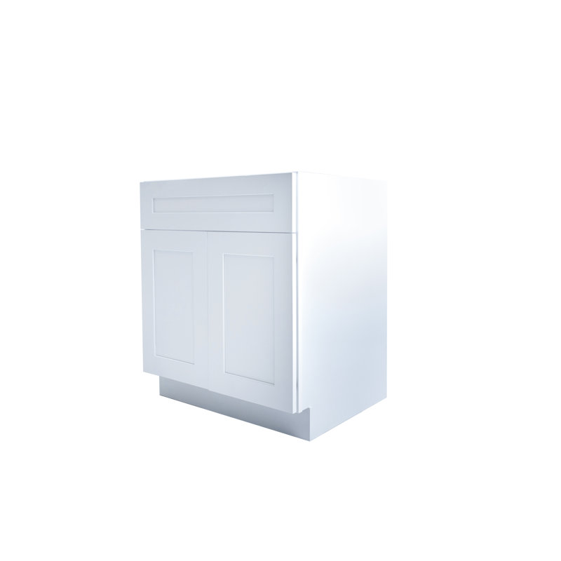 Armoire de rangement pour meuble-lavabo simple de 24 po de largeur prête à assembler, Blanc élégant