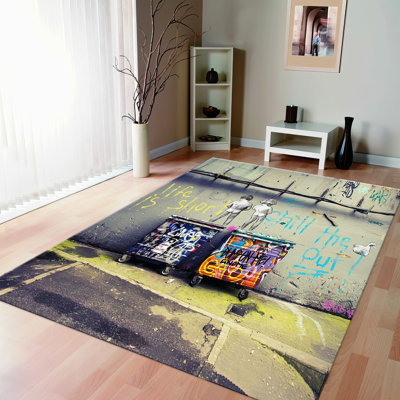 Chic Floral Pattern Printed Rug Adding an Elegant Touch to Your Living Room or Bedroom Space