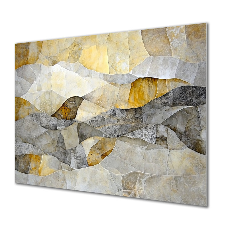 Perspect Marble Shift - Art mural abstrait en métal, impression murale en marbre, H 12 po x l 20 po x P 0,84 po