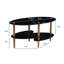 Table basse noire ovale en verre-1879133791