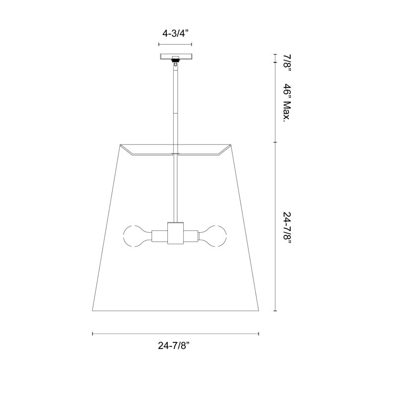3 - Light Pendant, Black, 71.76" H x 24.88" W x 24.88" D, Black