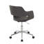 Contemporary Task Chair In Chrome Metal And Faux Leather