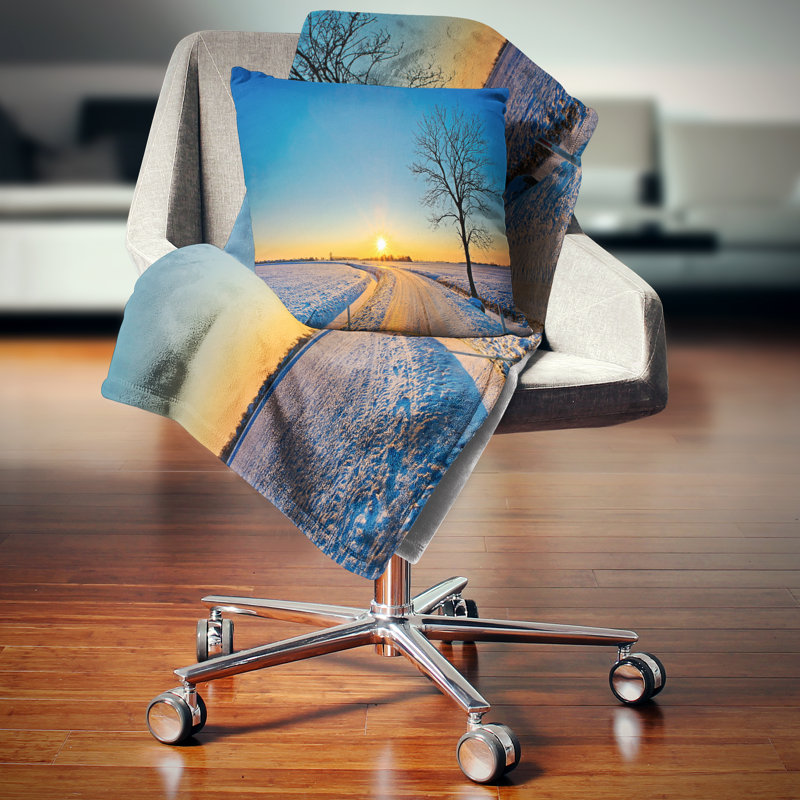 Housse de coussin et insert paysage carré Sunset Design, 16 po x 1 po, Coussin décoratif