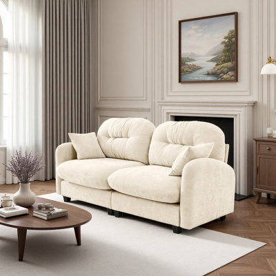 Loveseat Cloud Modular Sectional Couches, Chenille Fabric, Ergonomic Design, High-density Foam High Quality Wooden Base, Fits Bedrooms, Living Rooms, by Ebern Designs
