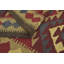 Tapis de zone en laine bourgogne/bleu 5 pi x 8 pi noué la à la main one-of-kind Lorain