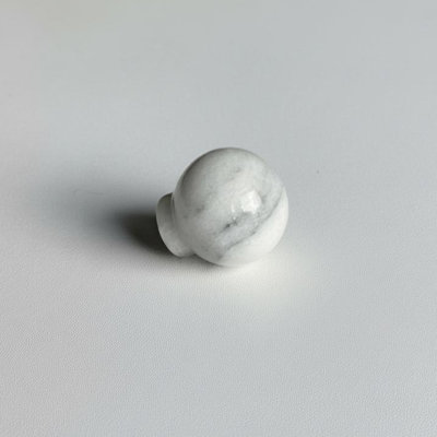 Round Ball White Marble Cabinet Knob