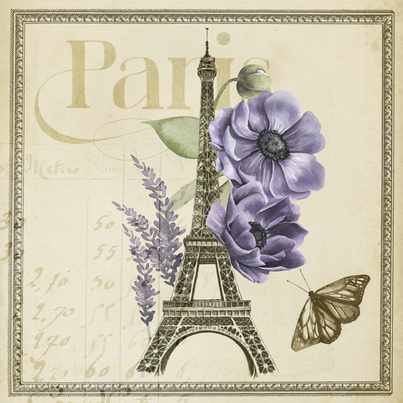 «Paris Ephemera VI», peinture sur toile, H 12 po x l 12 po, Toile tendue