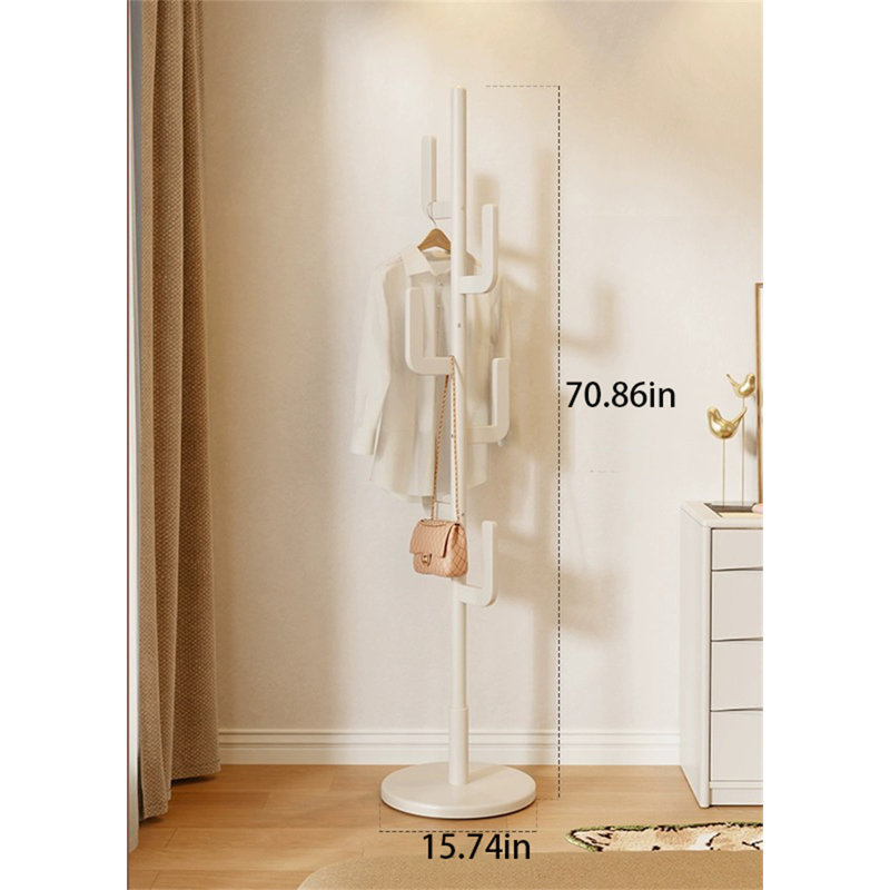 Porte-chapeau rotatif en bois massif, Blanc