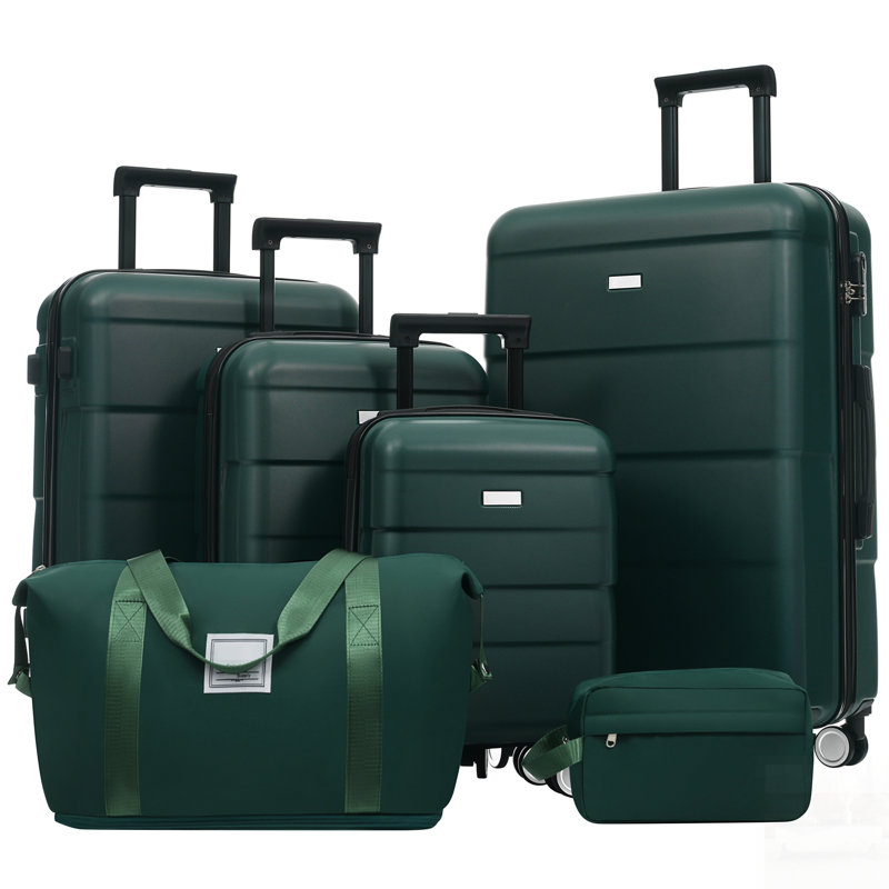 Durable Hardshell Luggage Sets 6 Piece With Spinner Wheels, Password Lock, And Multiple Sizes For All Travel Needs
