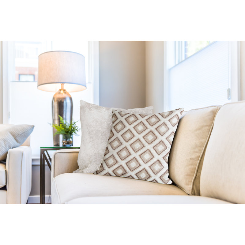 Kissling Geometric Square Cushion Cover, Cream