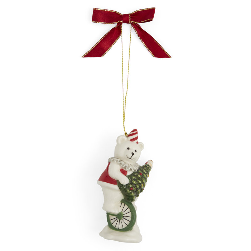 Spode Christmas Tree Carnival Bear Ornament 4"