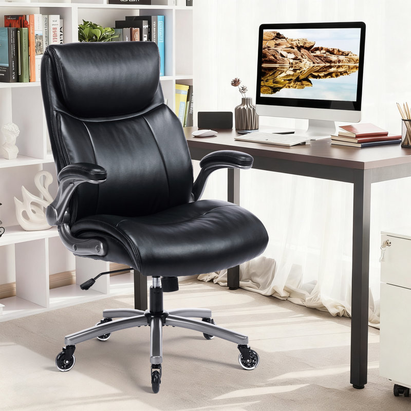 Chaise de bureau moderne pivotante rembourrée, Noir