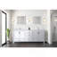 Meuble-lavabo double blanc 80 po X P 22 po D, dessus en quartz blanc et ensemble de robinet-871989732-871989733