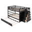 Lit superposé double au-dessus de double avec lit gigogne simple et escalier-1410684546