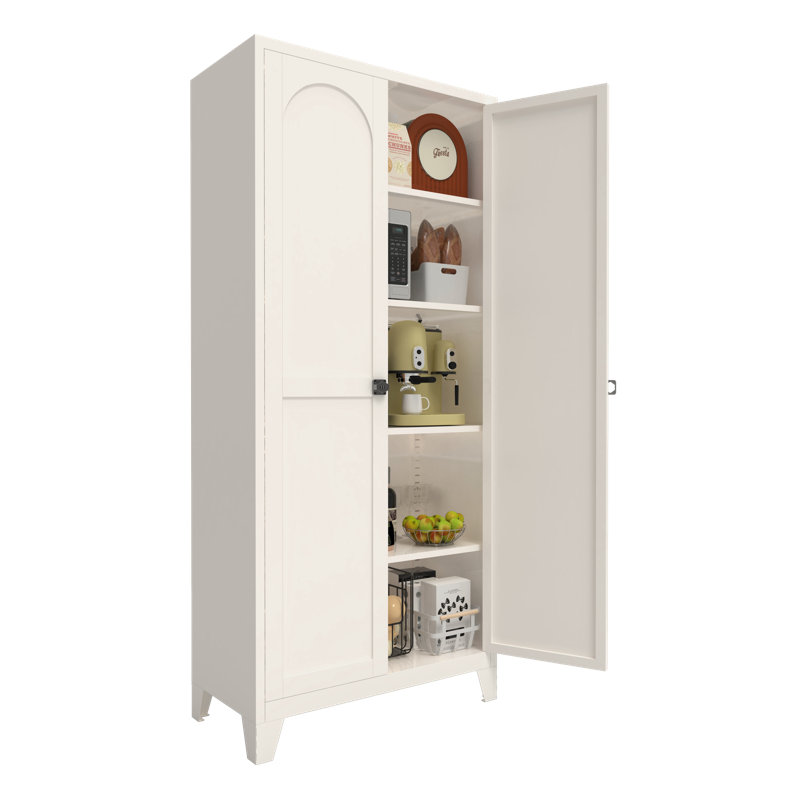 Armoire de rangement polyvalente en métal avec serrure et tablettes réglables pour différentes pièces