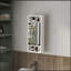 Armoire à pharmacie avec porte en miroir et rangement ouvert, blanc FM