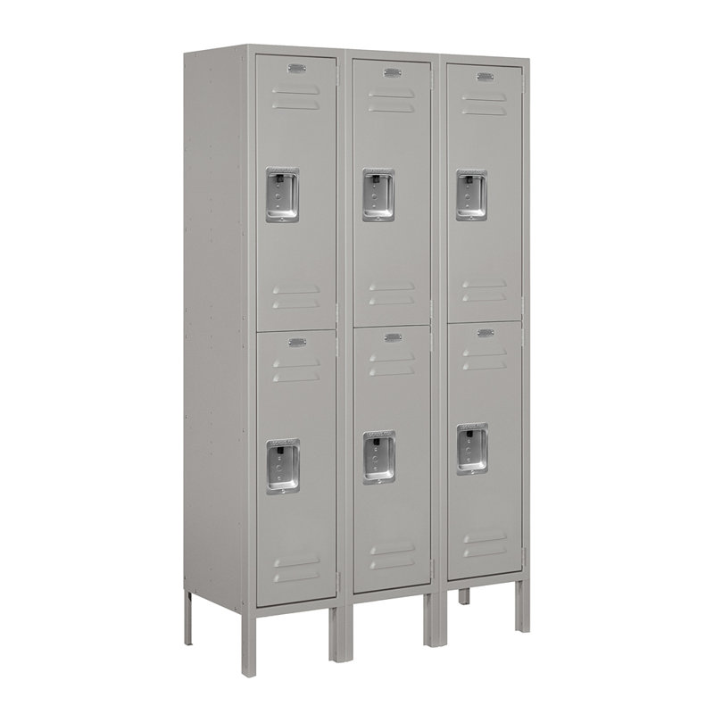 Casier scolaire 2 niveaux et 3 rangées, H 66 po x l 12 po x P 12 po, Bleu