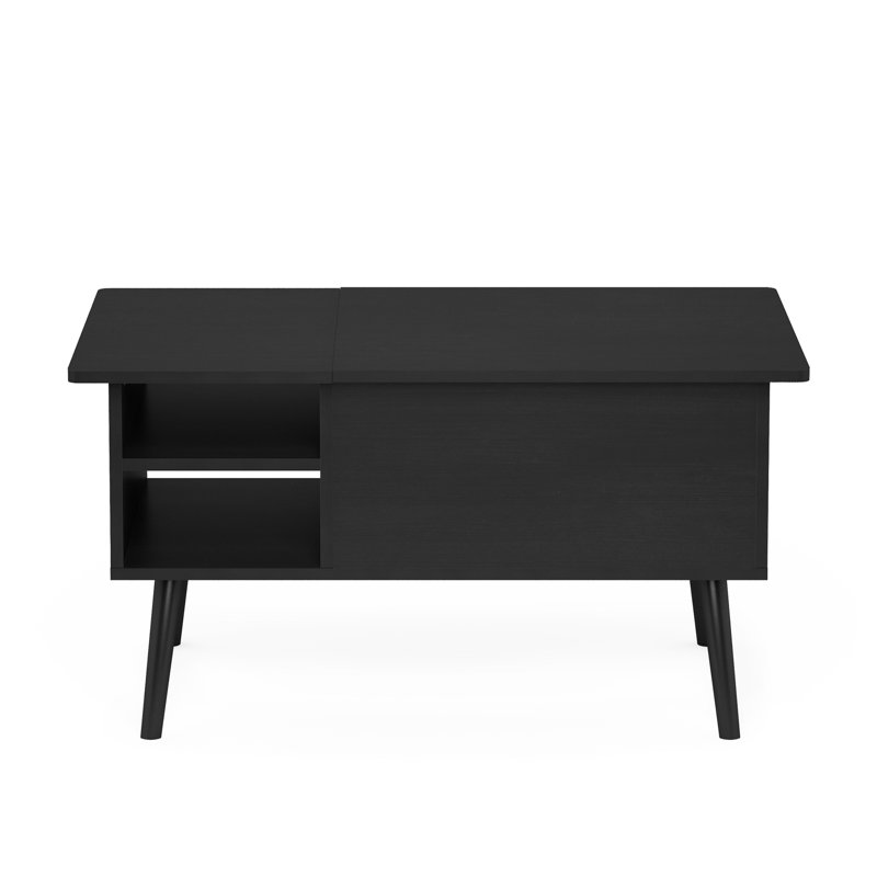 Table basse à rallonge à 4 pieds avec rangement Hirom sutu, Noir