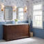 Rachelle 72"W Marble 5 Drawer Double Bathroom Vanity, Brown-542836881