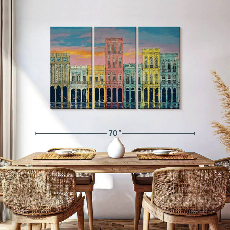Lilie Cuban Pastel Homes, H 36 po x l 57 po