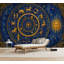Papier peint adhésif peler et coller Zodiac Constellation Cercle bleu foncé étoilé autocollant amovible Papier contact mural pour le salon Chambre à coucher H 69 po x l 96 po-1738353215