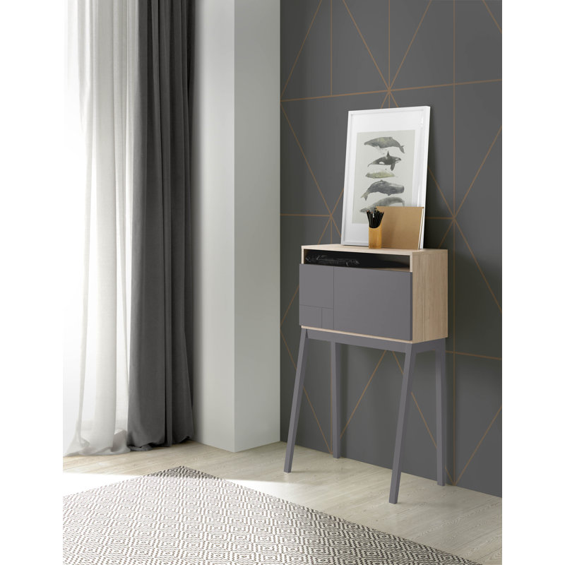 Wilcox Writing Desk, Grey/Light Oak