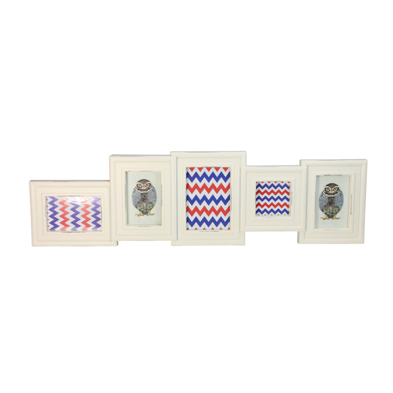 34.5" White Multi-Sized Collage Picture Frame Wall Decor
