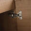 Meuble-lavabo autoportant de 60 po avec lavabo en résine blanche, 4 portes à fermeture douce, emballage KD, contreplaqué, chêne imitation