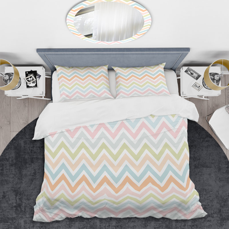 Ensemble de housse de couette en microfibre bleu / orange 2 pièces