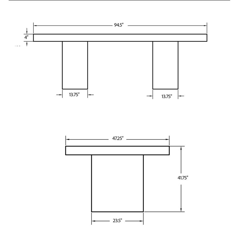 Mixx Elcor 82.75, 95" L x 47" W, Dark Gray, Bar Table (41.75" Height)