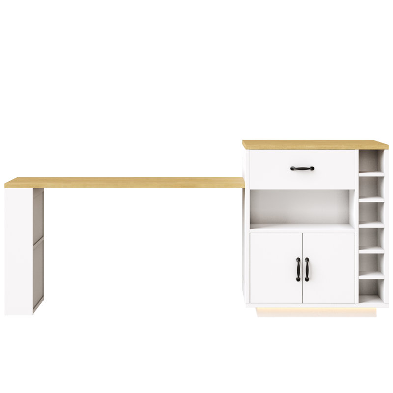 Wood Kitchen Island, White