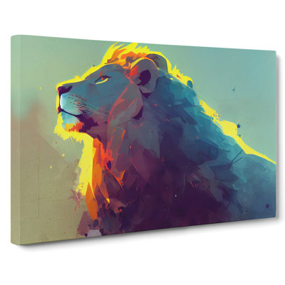 Lion Art Painting Vol.2 Abstract - Wrapped Canvas Print