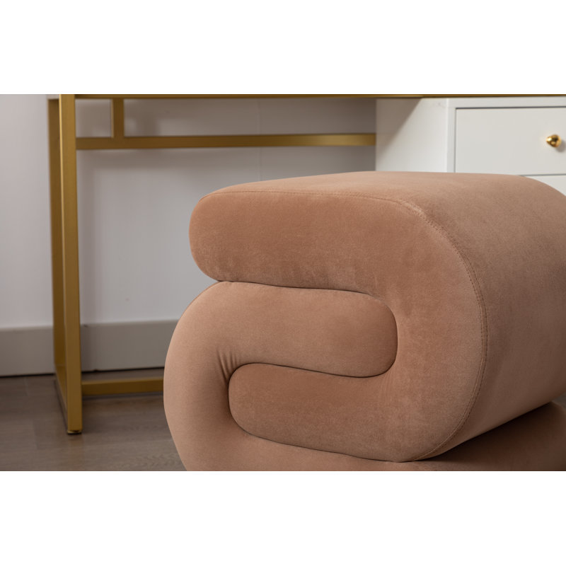 Tabouret de maquillage en S en forme de S, Café