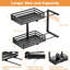 Organisateur sous l'évier avec design coulissant, tablette de rangement en acier réglable pour la cuisine et la salle de bain, solution durable et peu encombrante