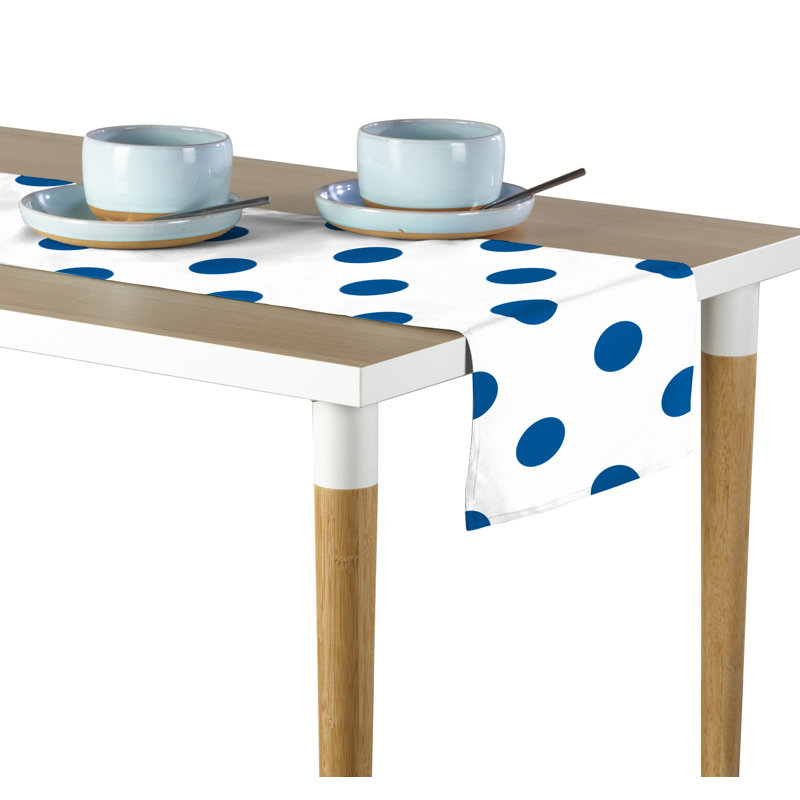 Mcclanahan Dots Milliken Signature Table Runner, 108" L x 14" W, Blue