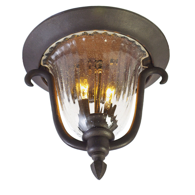 Plafonnier encastré d'extérieur en bronze bruni 2 LT Santa Barbara, Bronze brillant