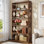 Étagère à 6 niveaux, bibliothèque autoportante de 70 pouces de hauteur avec motifs creux 