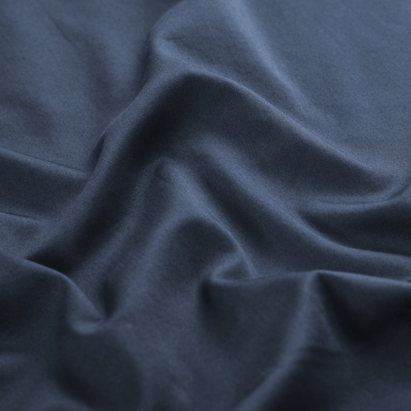 400TC Long Staple Cotton Sateen Weave Duvet Cover Set, Twin Duvet Cover + Queen Sham, Blue