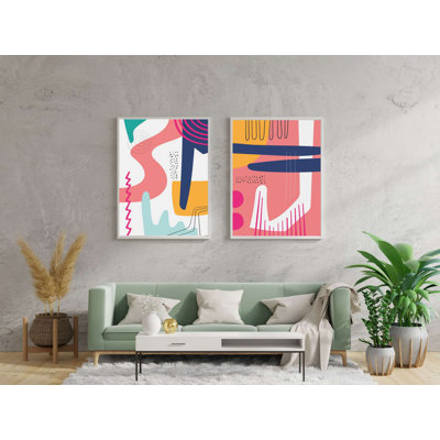 Elegant Decorative Framed MDF Paintings (2 Pieces), 8.3 x 11.8 inches | 100% MDF, High-Quality Digital Printing | Ideal for Living Room & Bedroom Decor, Stylish Wall Art to Enhance Your Home Aesthetic
