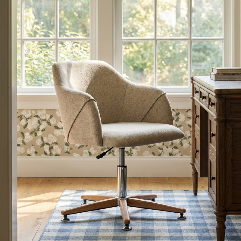 Padraic Polyester Blend Task Chair, Oatmeal