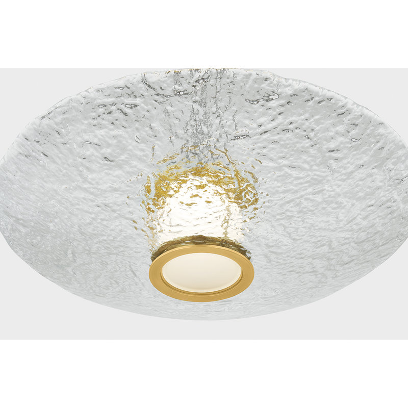 New Haven Flush Mount in Aged Brass