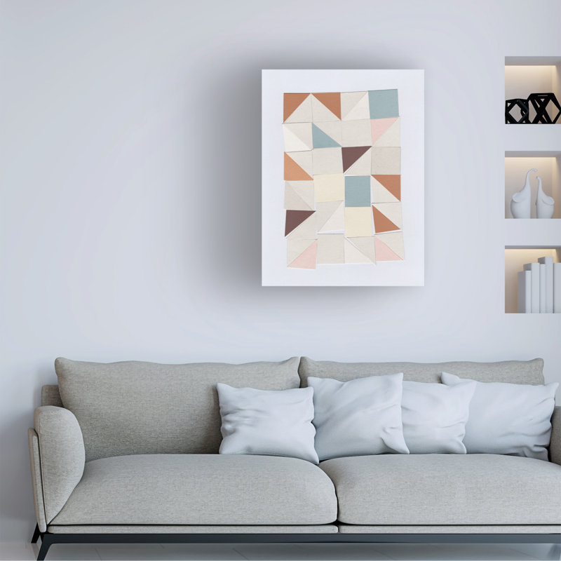Géométrie pastel moderne et contemporaine, H 47 po x l 35 po x P 2 po