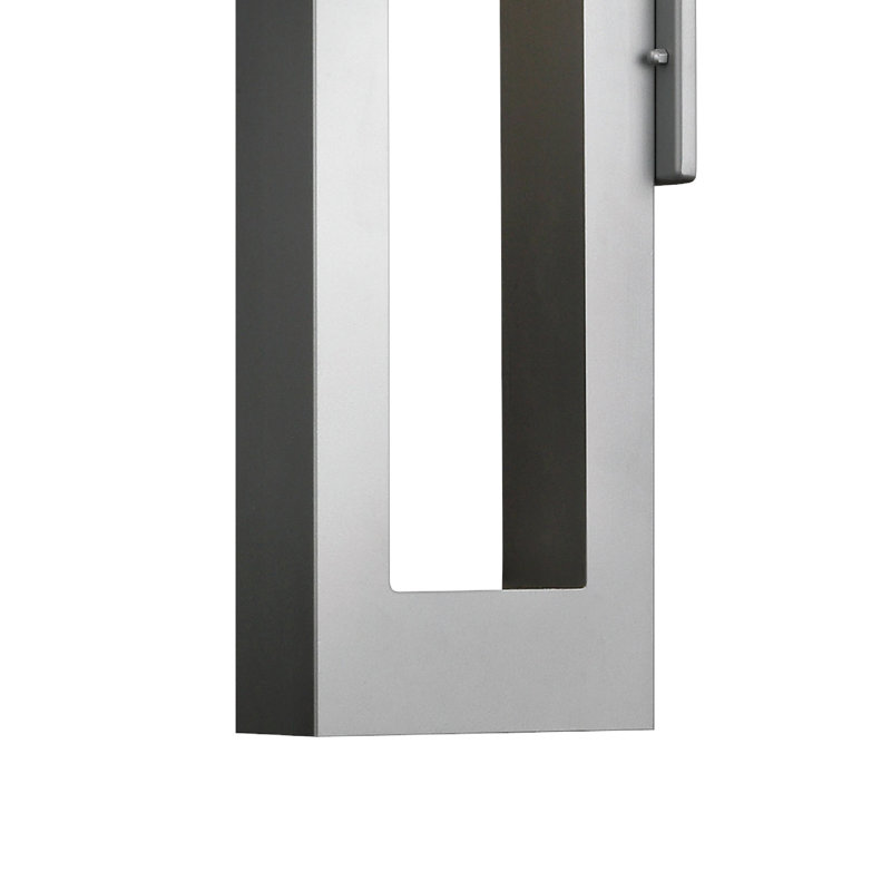 Atlantis 2 - Bulb Frosted Glass Outdoor Wall Lantern, 24" H x 3" W x 7.5" D, Titanium