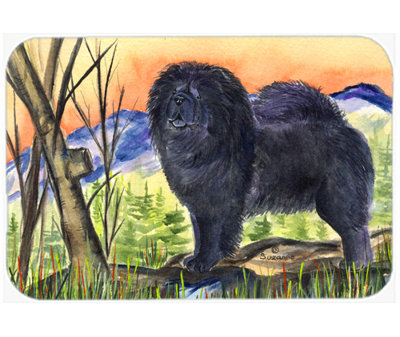 Chow Chow and Mountain Glass Cutting Board