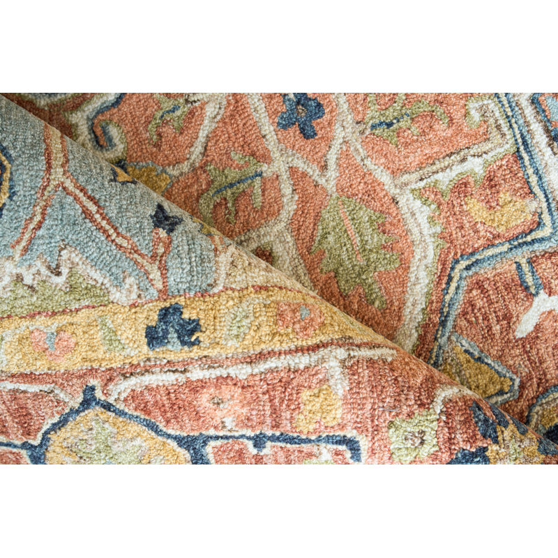 Richmond Serapi Hand Tufted New Zealand Wool Blue/Red Area Rug, 9'X12'