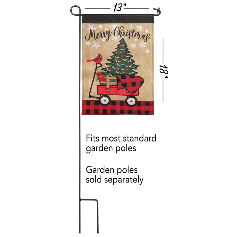 Double Sided Red and Beige Christmas Garden Flag