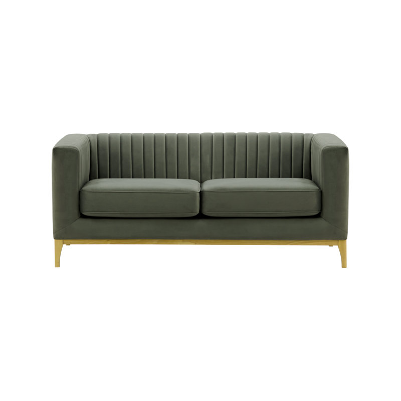 Buie Velvet Sofa, Like Oak, Mustard Yellow